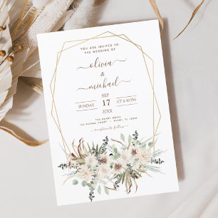 Budget Pampas Grass Boho Eucalyptus Wedding Flyer