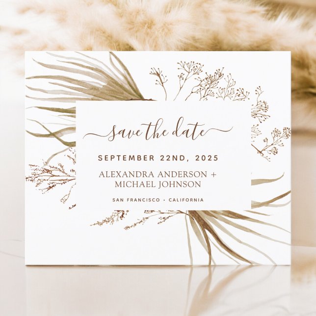 Budget Pampas Grass Boho Save the Date (Creator Uploaded)