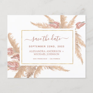 Budget Pampas Grass Boho Save the Date Flyer