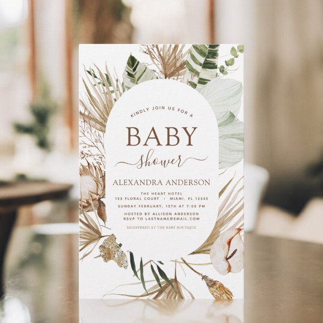 Budget Pampas Grass Boho Tropical Baby Shower (Creator Uploaded)