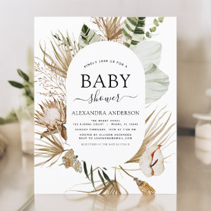 Budget Pampas Grass Boho Tropical Baby Shower