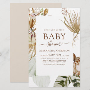 Budget Pampas Grass Boho Tropical Baby Shower