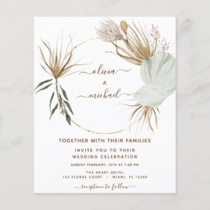 Budget Pampas Grass Boho Tropical Wedding Flyer
