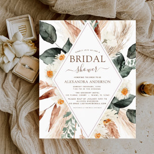 Budget Pampas Grass Bridal Shower Boho Eucalyptus Flyer