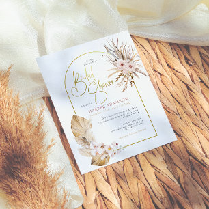 Budget Pampas Grass & Gold Arch Boho Bridal Shower