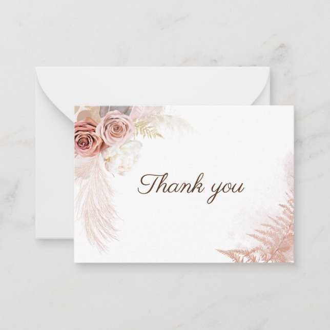 Budget Pampas Grass Mariage Floral Carte de remerc (Devant)