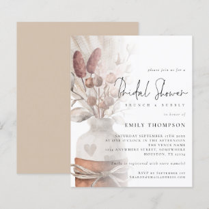 Budget Pampas Grass Overlay Bridal Shower Invite