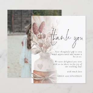 Budget Pampas Grass Overlay Photo Wedding Thanks