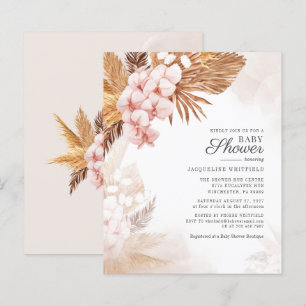 Budget Pampas Grass Pink Floral Palm Baby Shower