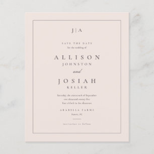 Budget Paper Classic Wedding Save The Date
