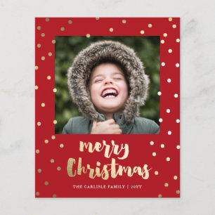 Budget Paper Gold Script Merry Christmas Card