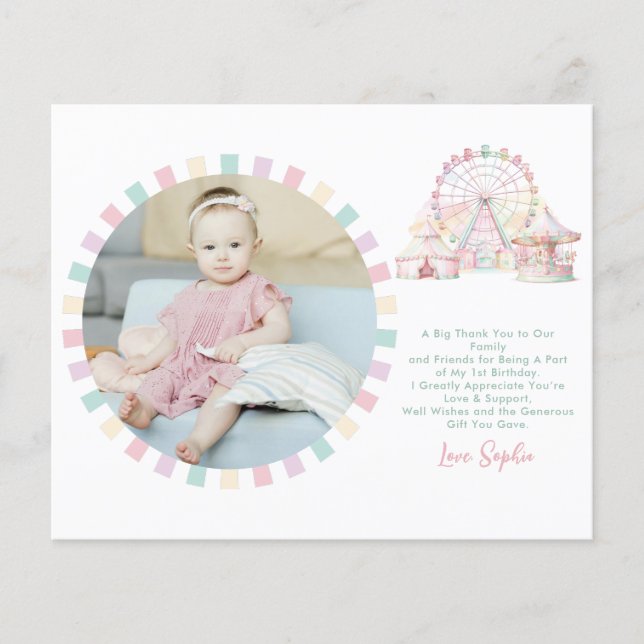 BUDGET Pastel Colour Carnival Circus Birthday Phot (Front)