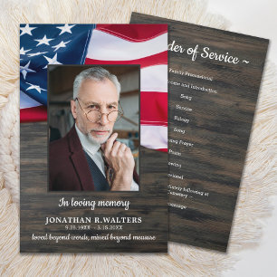 Budget Patriotic Order Of Service Funeral Program
