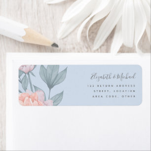 Budget Peach Floral Dusty Blue Sage Leaf Wedding