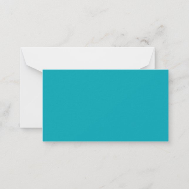 BUDGET Peacock Blue Teal Monochrome Wedding Card (Front)