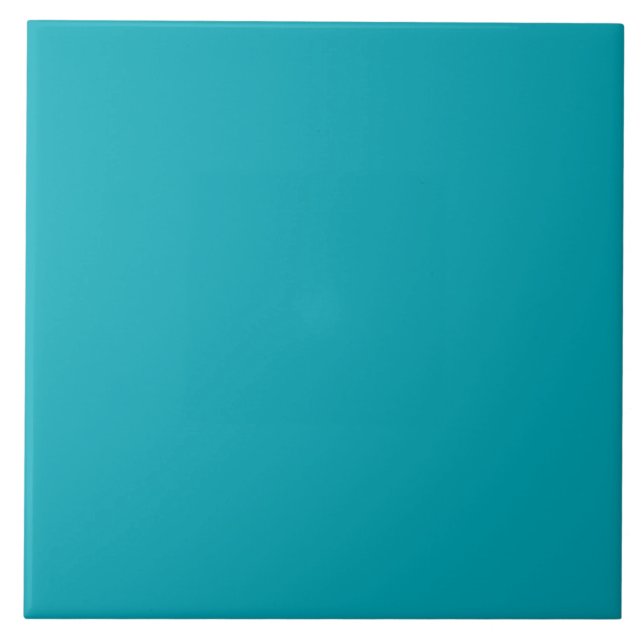 BUDGET Peacock Blue Teal Monochrome Wedding Tile (Front)