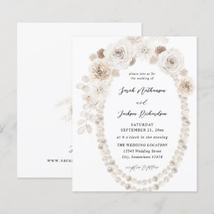 Budget Pearls & White Floral Wedding