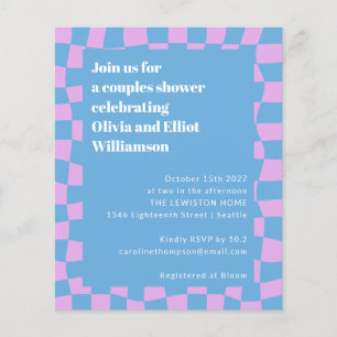 Budget Periwinkle Chequerboard Cute Couples Shower