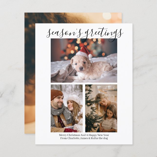 BUDGET Personalized Four Photo Christmas Card (Front/Back)