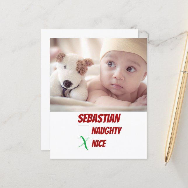 BUDGET Personalized naughty or Nice Christmas  (Front/Back In Situ)