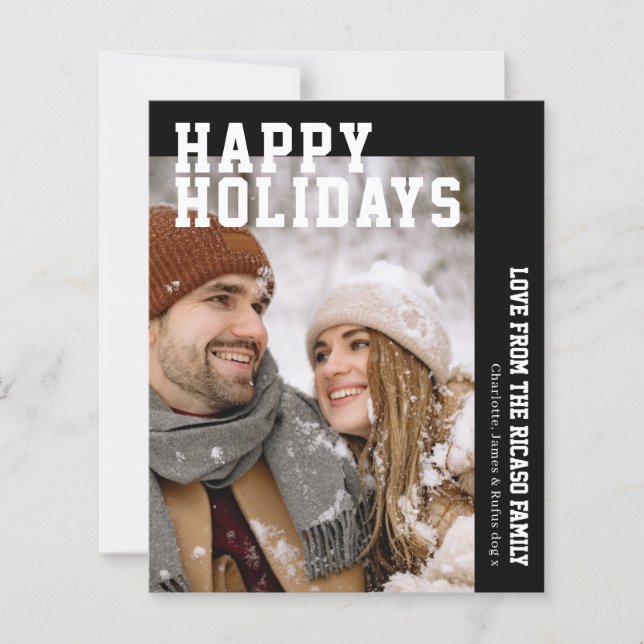 Budget Personalized Photo and Text Christmas Card (Front)
