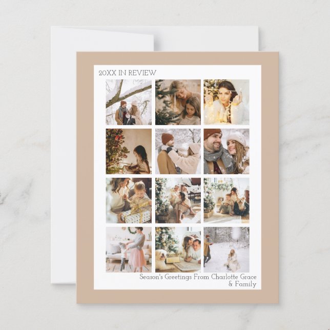 Budget Personalized Photo and Text Christmas Card (Front)