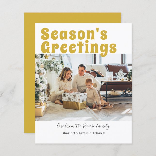 Budget Personalized Photo and Text Christmas Card (Front/Back)