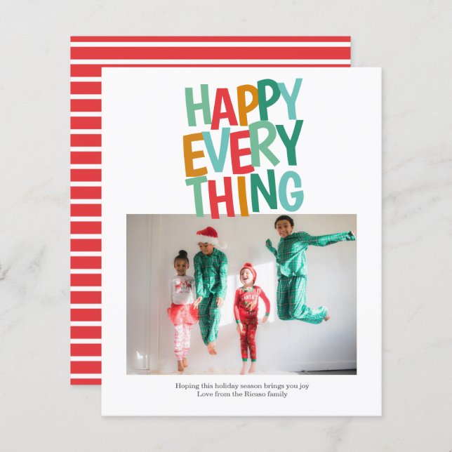 Budget Personalized Photo Christmas Card (Front/Back)