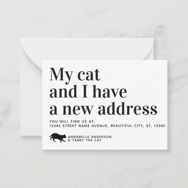 Budget Pet Cat Nous Avons Déménagé Carte Faire-par (Devant)