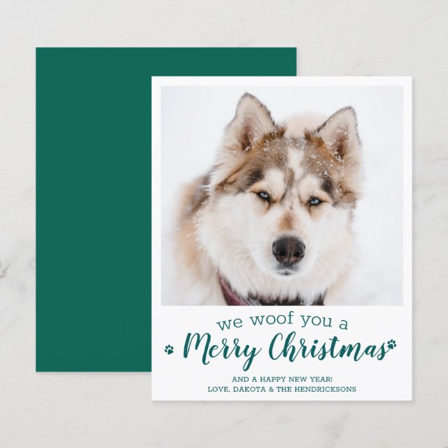 Budget Pet Photo Dog We Woof You Merry Christmas (Front/Back)