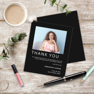 Budget Photo 2022 Graduation Black Thank You