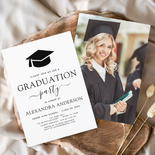Budget Photo 2022 Graduation Party Black White Flyer