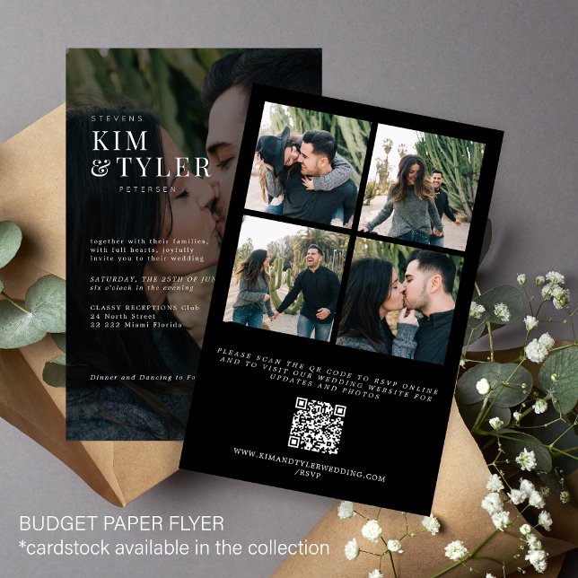 Budget photo all in one QR RSVP wedding invitation Flyer (Creator Uploaded)