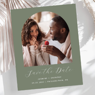 Budget Photo Arch Script Sage Green Save the Date