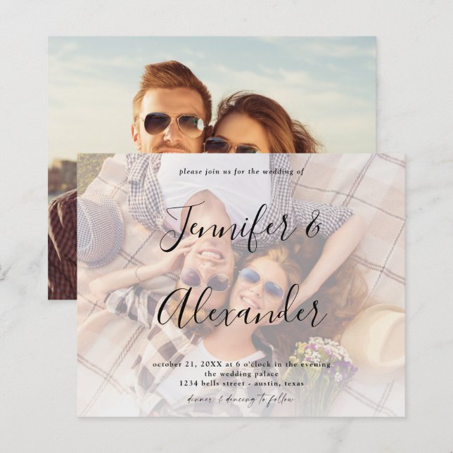 Budget Photo & Big Names Horizontal Photo Wedding (Front/Back)