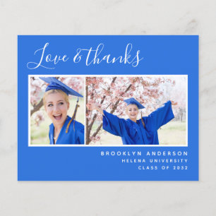 Budget Photo Blue Graduation Thank You Card