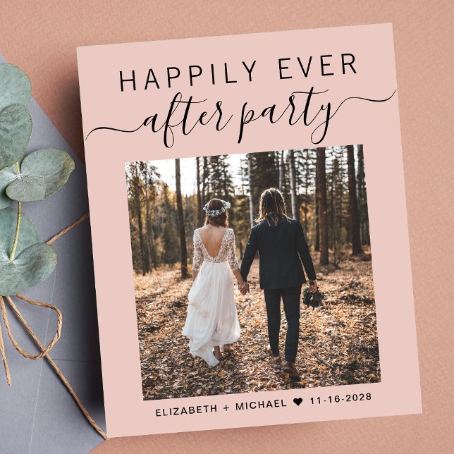 Budget Photo Blush Wedding Reception Invitation (Your love story deserves a grand celebration!)