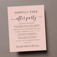 Budget Photo Blush Wedding Reception Invitation