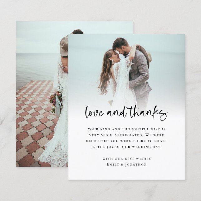 Budget Photo Bold Script Wedding Love Thanks (Front/Back)