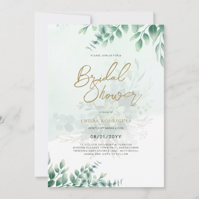 Budget Photo Bridal Shower Invitation Rustic Leaf (Front)