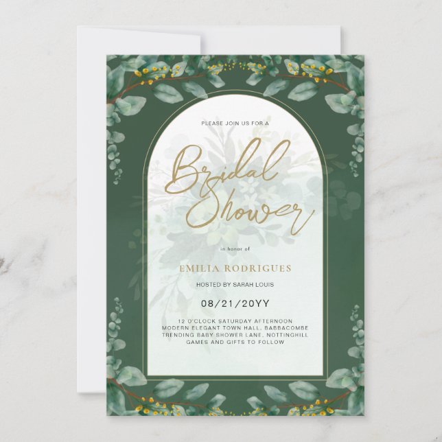 Budget Photo Bridal Shower Invitation Rustic Leaf (Front)