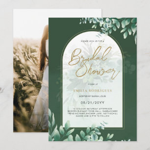 Budget Photo Bridal Shower Invitation Rustic Leaf