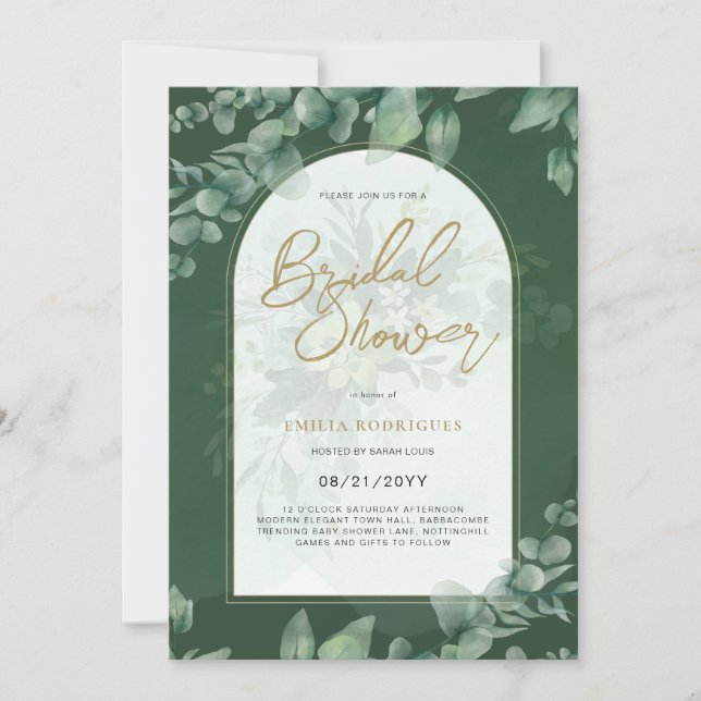 Budget Photo Bridal Shower Invitation Rustic Leaf (Front)