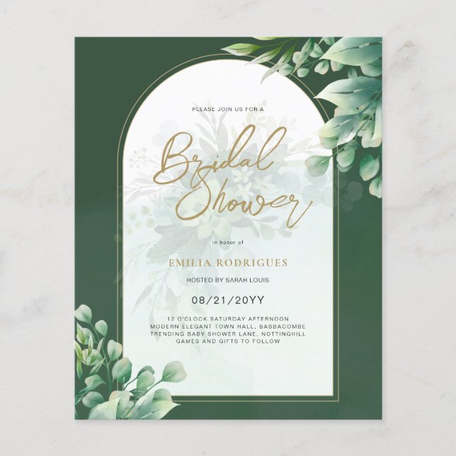Budget Photo Bridal Shower Invitation Rustic Leaf Flyer (Front)