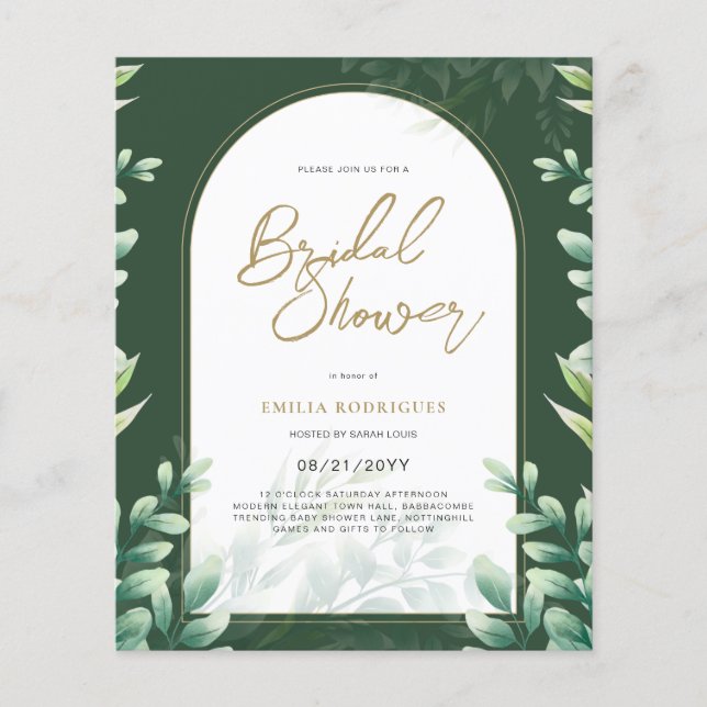 Budget Photo Bridal Shower Invitation Rustic Leaf Flyer (Front)