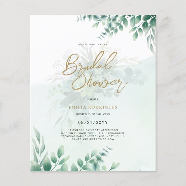 Budget Photo Bridal Shower Invitation Rustic Leaf Flyer (Front)