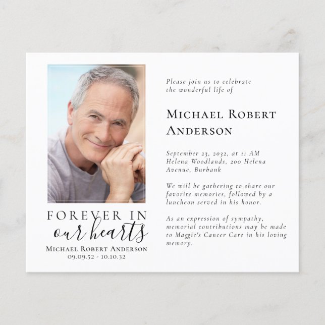 BUDGET Photo Celebration of Life Invitation (Front)
