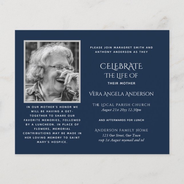 BUDGET PHOTO Celebration of Life INVITATIONS Flyer (Front)