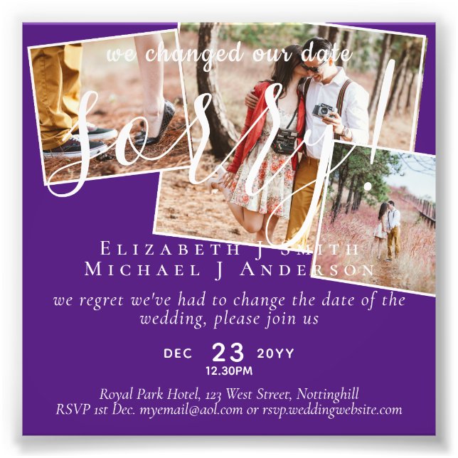 Budget PHOTO Change of Plans New Date Postponed (Front)