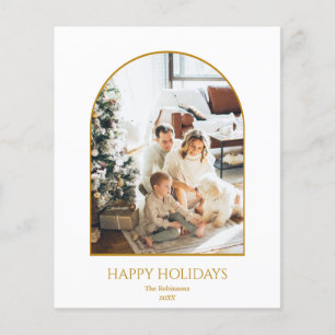 Budget Photo Christmas Gold Arch Script Card